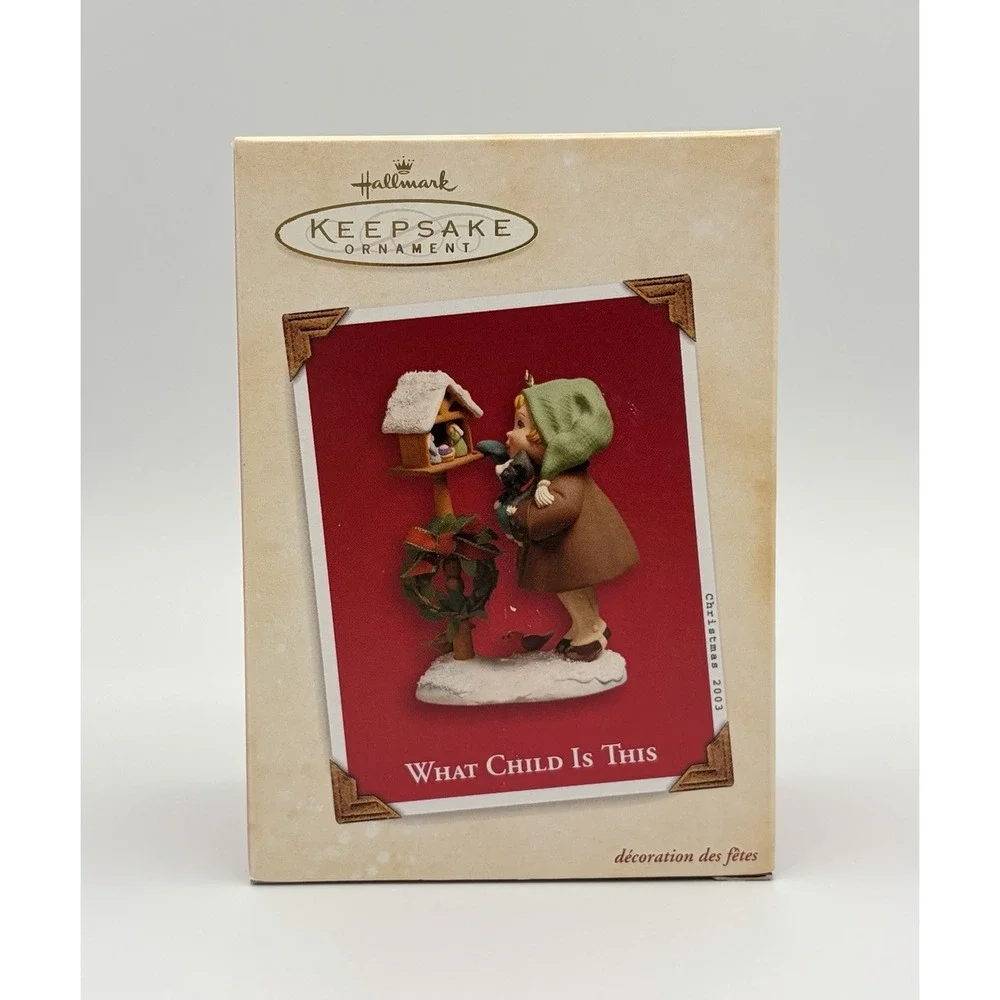 Hallmark Keepsake Ornament What Child Is This Girl Kitten 2003 QXG8989 Vintage